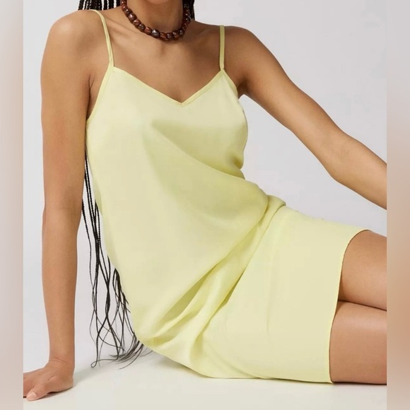 Urban Outfitters Midi Slip Dress Yellow Size L NWT - Picture 1 of 7